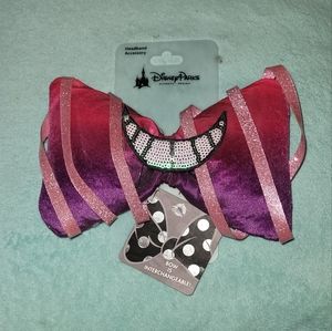 Disney Parks Official Cheshire Cat interchangeable bow for Mickey Ears, NWT